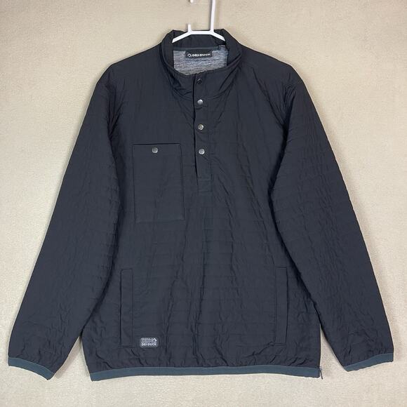 Dri Duck Pullover Mens L Black Keystone Quilted 1/4 Snap Lined Stretch - Picture 1 of 14